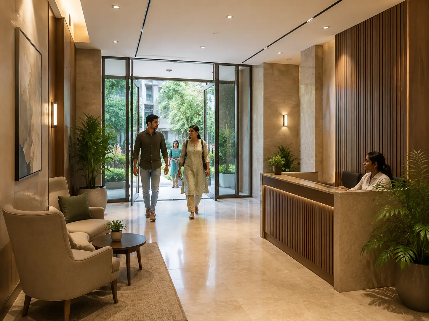 Premium Entrance Lobby at Megastone Horizon — representative visual