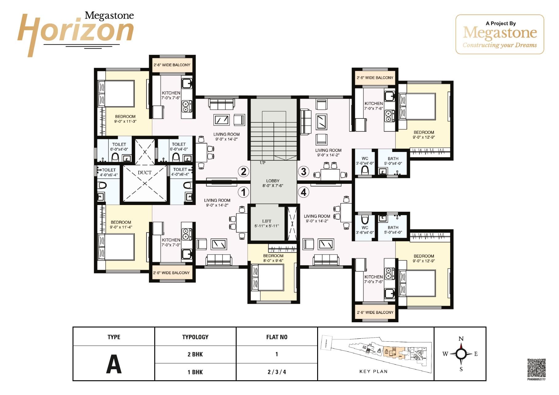 Type A Typical Floor Plan for Megastone Horizon