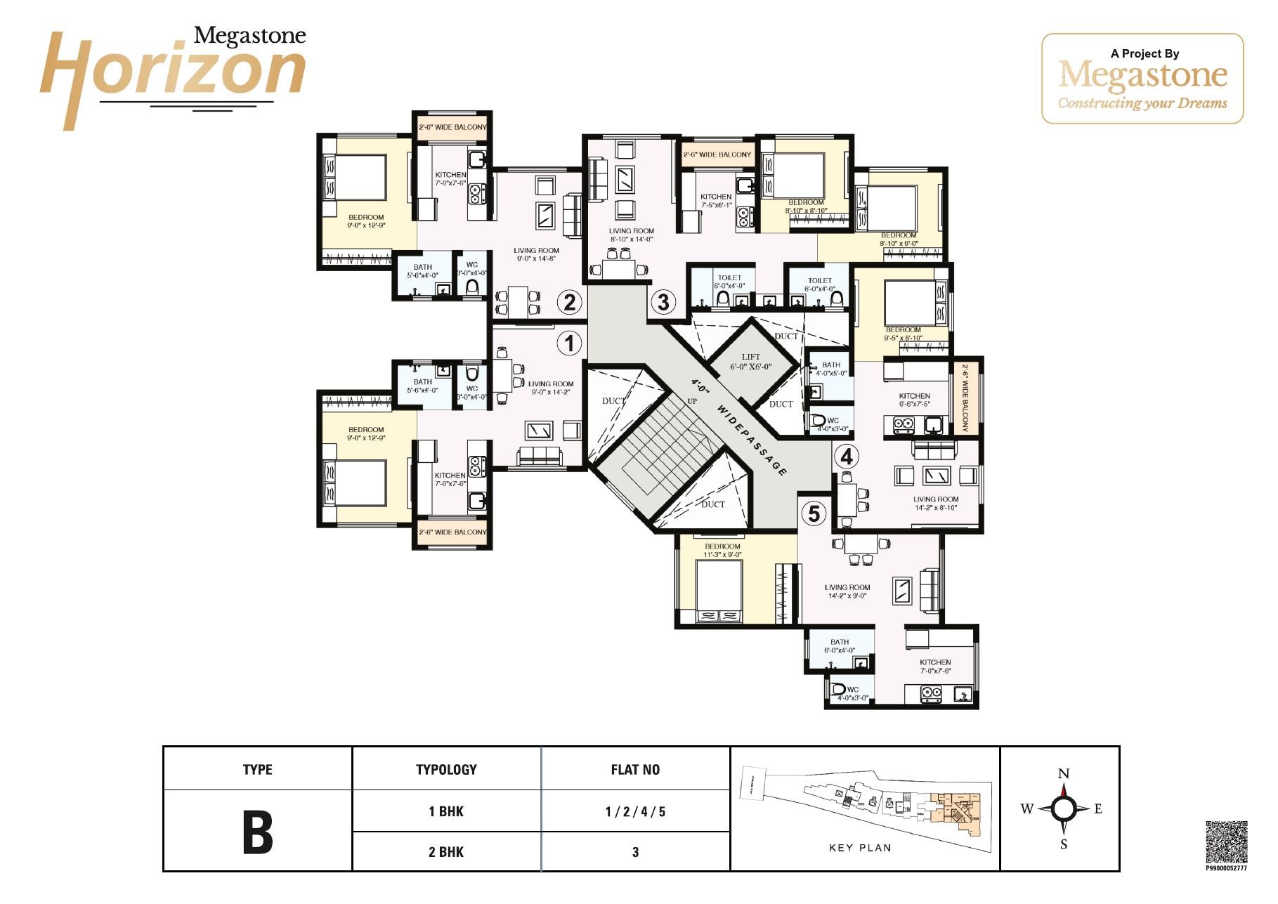 Type B Typical Floor Plan for Megastone Horizon