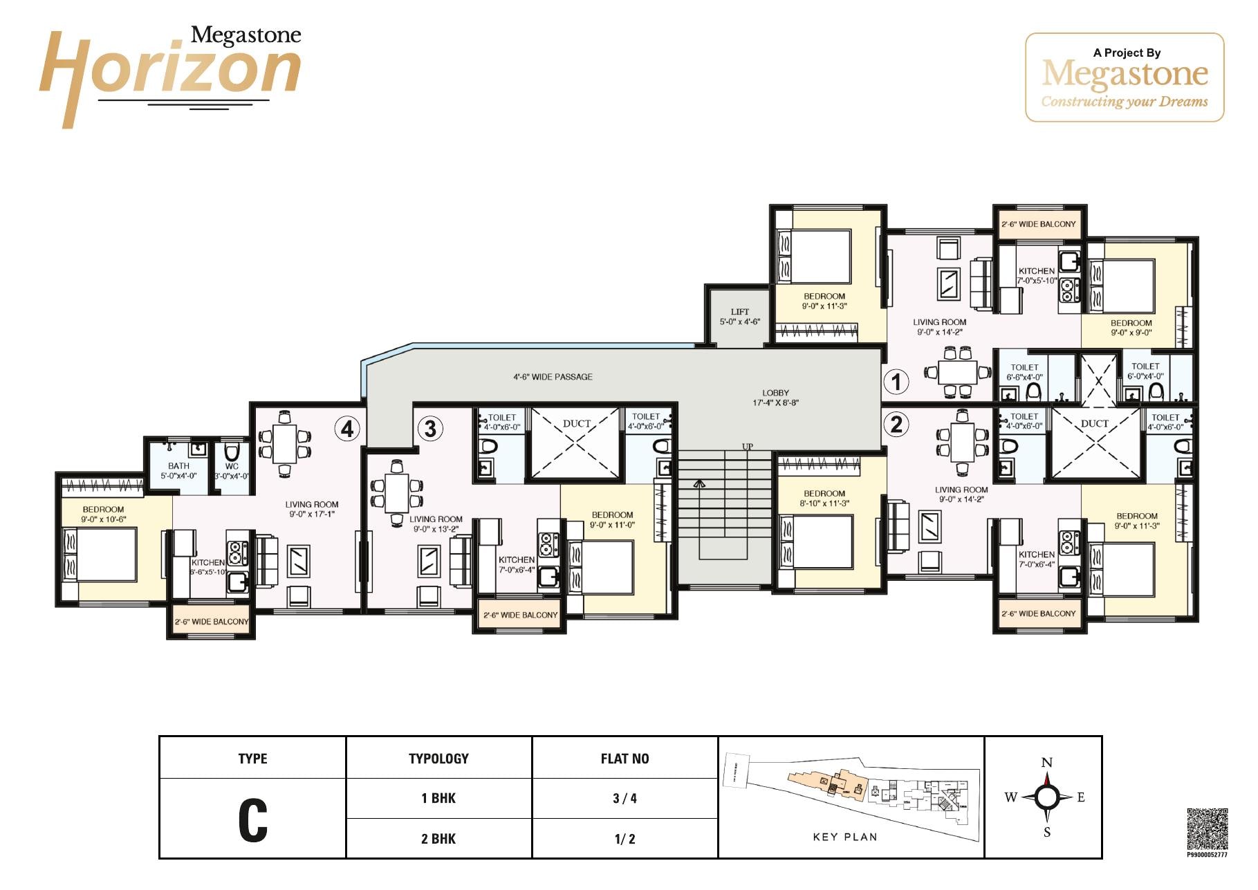Type C Typical Floor Plan for Megastone Horizon