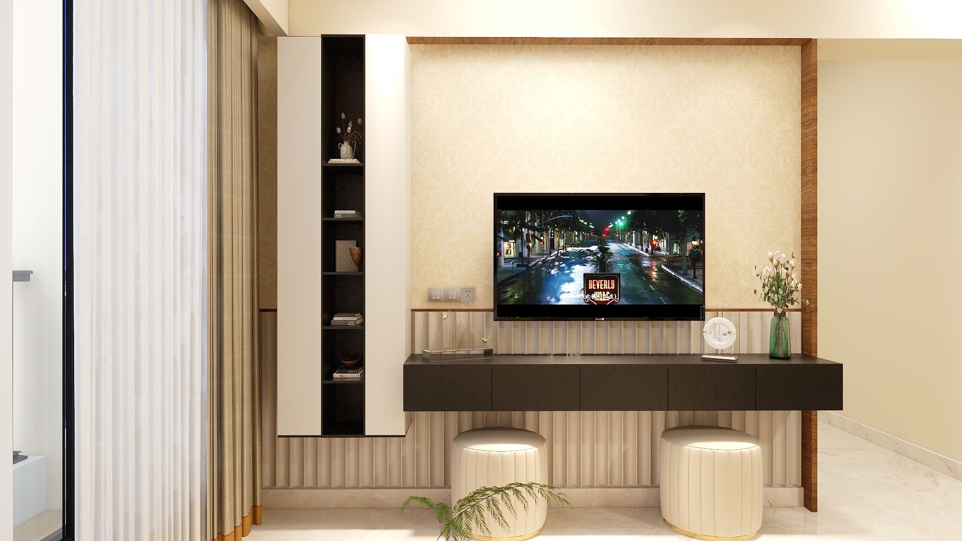 Living room feature wall